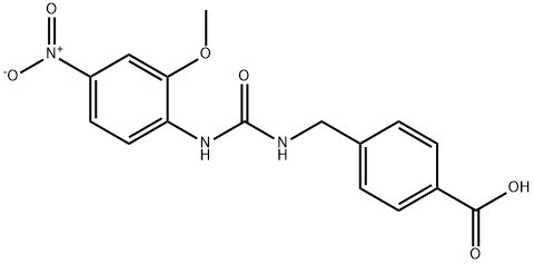 4-((3-(2-methoxy-4-nitrophenyl)ureido)methyl)benzoic acid Struktur