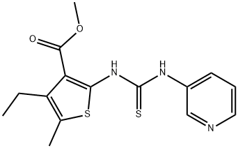 methyl 4-ethyl-5-methyl-2-(3-(pyridin-3-yl)thioureido)thiophene-3-carboxylate Struktur