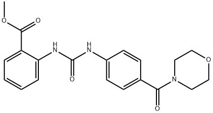 methyl 2-(3-(4-(morpholine-4-carbonyl)phenyl)ureido)benzoate Struktur