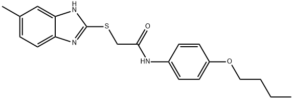 N-(4-butoxyphenyl)-2-[(5-methyl-1H-benzimidazol-2-yl)sulfanyl]acetamide Struktur