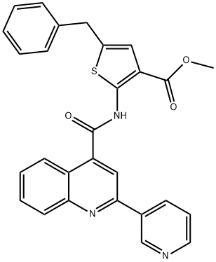 methyl 5-benzyl-2-(2-(pyridin-3-yl)quinoline-4-carboxamido)thiophene-3-carboxylate Struktur