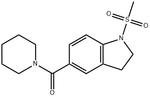 [1-(methylsulfonyl)-2,3-dihydro-1H-indol-5-yl](piperidin-1-yl)methanone Struktur