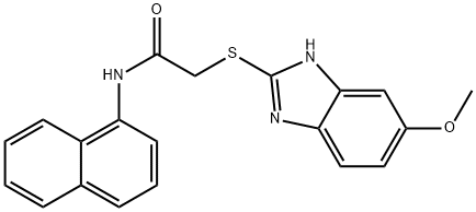 2-[(5-methoxy-1H-benzimidazol-2-yl)sulfanyl]-N-(naphthalen-1-yl)acetamide Struktur