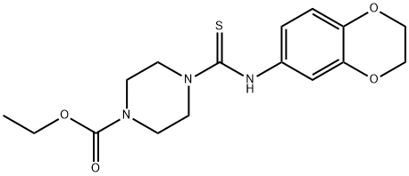 ethyl 4-((2,3-dihydrobenzo[b][1,4]dioxin-6-yl)carbamothioyl)piperazine-1-carboxylate Struktur