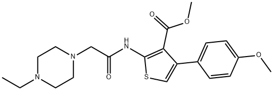 methyl 2-(2-(4-ethylpiperazin-1-yl)acetamido)-4-(4-methoxyphenyl)thiophene-3-carboxylate Struktur