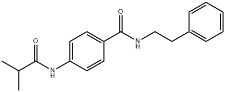 4-[(2-methylpropanoyl)amino]-N-(2-phenylethyl)benzamide Struktur