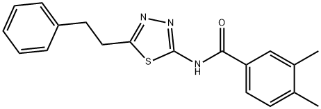 3,4-dimethyl-N-[5-(2-phenylethyl)-1,3,4-thiadiazol-2-yl]benzamide Struktur