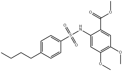 methyl 2-(4-butylphenylsulfonamido)-4,5-dimethoxybenzoate Struktur