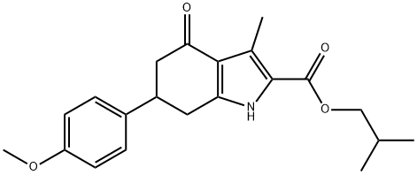 isobutyl 6-(4-methoxyphenyl)-3-methyl-4-oxo-4,5,6,7-tetrahydro-1H-indole-2-carboxylate Struktur