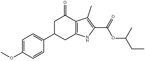 sec-butyl 6-(4-methoxyphenyl)-3-methyl-4-oxo-4,5,6,7-tetrahydro-1H-indole-2-carboxylate Struktur