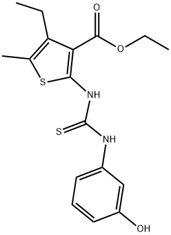 ethyl 4-ethyl-2-(3-(3-hydroxyphenyl)thioureido)-5-methylthiophene-3-carboxylate Struktur