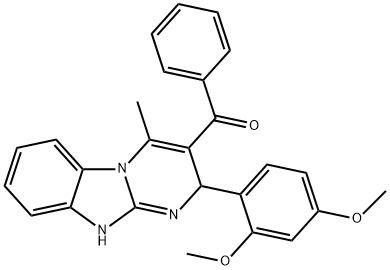 [2-(2,4-dimethoxyphenyl)-4-methyl-1,2-dihydropyrimido[1,2-a]benzimidazol-3-yl](phenyl)methanone Struktur