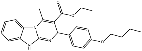 ethyl 2-(4-butoxyphenyl)-4-methyl-1,2-dihydrobenzo[4,5]imidazo[1,2-a]pyrimidine-3-carboxylate Struktur