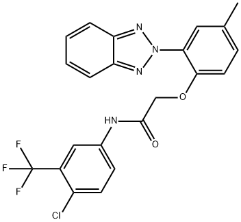 2-[2-(2H-benzotriazol-2-yl)-4-methylphenoxy]-N-[4-chloro-3-(trifluoromethyl)phenyl]acetamide Struktur