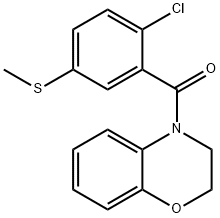 [2-chloro-5-(methylsulfanyl)phenyl](2,3-dihydro-4H-1,4-benzoxazin-4-yl)methanone Struktur