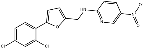 N-{[5-(2,4-dichlorophenyl)furan-2-yl]methyl}-5-nitropyridin-2-amine Struktur