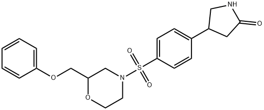 4-(4-{[2-(phenoxymethyl)morpholin-4-yl]sulfonyl}phenyl)pyrrolidin-2-one Struktur