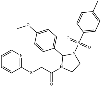 1-{2-(4-methoxyphenyl)-3-[(4-methylphenyl)sulfonyl]imidazolidin-1-yl}-2-(pyridin-2-ylsulfanyl)ethanone Struktur