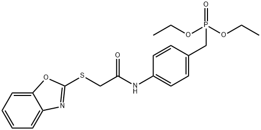 diethyl (4-{[(1,3-benzoxazol-2-ylsulfanyl)acetyl]amino}benzyl)phosphonate Struktur