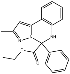 ethyl 2-methyl-5-phenyl-5,6-dihydropyrazolo[1,5-c]quinazoline-5-carboxylate Struktur