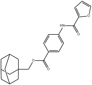 adamantan-1-ylmethyl 4-(furan-2-carboxamido)benzoate Struktur