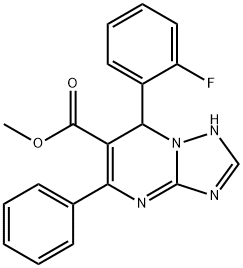 methyl 7-(2-fluorophenyl)-5-phenyl-1,7-dihydro-[1,2,4]triazolo[1,5-a]pyrimidine-6-carboxylate Struktur