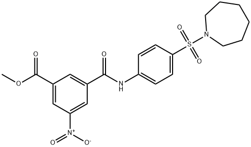 methyl 3-{[4-(azepan-1-ylsulfonyl)phenyl]carbamoyl}-5-nitrobenzoate Struktur