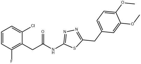 2-(2-chloro-6-fluorophenyl)-N-[5-(3,4-dimethoxybenzyl)-1,3,4-thiadiazol-2-yl]acetamide Struktur