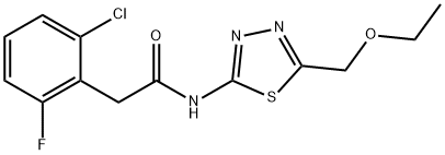 2-(2-chloro-6-fluorophenyl)-N-[5-(ethoxymethyl)-1,3,4-thiadiazol-2-yl]acetamide Struktur