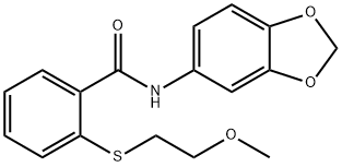 N-(1,3-benzodioxol-5-yl)-2-[(2-methoxyethyl)sulfanyl]benzamide Struktur