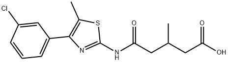 5-((4-(3-chlorophenyl)-5-methylthiazol-2-yl)amino)-3-methyl-5-oxopentanoic acid Struktur