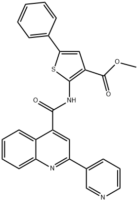 methyl 5-phenyl-2-(2-(pyridin-3-yl)quinoline-4-carboxamido)thiophene-3-carboxylate Struktur