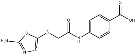 4-({[(5-amino-1,3,4-thiadiazol-2-yl)sulfanyl]acetyl}amino)benzoic acid Struktur