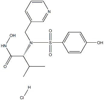 butanamide,N-hydroxy-2-[[(4-hydroxyphenyl)sulfonyl](3-pyridinylmethyl)amino]-3-methyl,hydrochloride,(2R)- Struktur