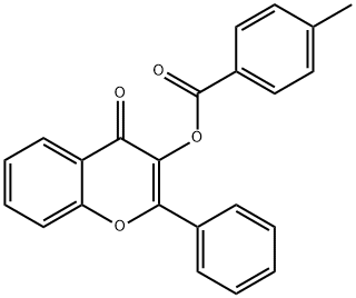 Benzoic acid, 4-methyl-, 4-oxo-2-phenyl-4H-1-benzopyran-3-yl ester Struktur