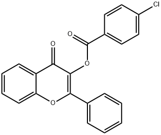 Benzoic acid, 4-chloro-, 4-oxo-2-phenyl-4H-1-benzopyran-3-yl ester Struktur