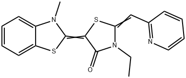 3-Ethyl-5-(3-methyl-2(3H)-benzothiazolylidene)-2-(2-pyridinylmethylene)-4-thiazolidinone Struktur