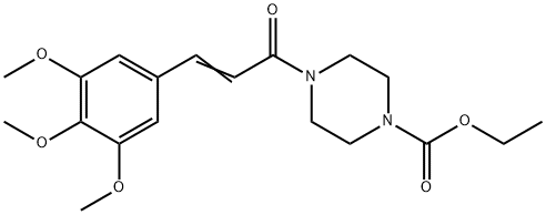 (E)-ethyl 4-(3-(3,4,5-trimethoxyphenyl)acryloyl)piperazine-1-carboxylate Struktur