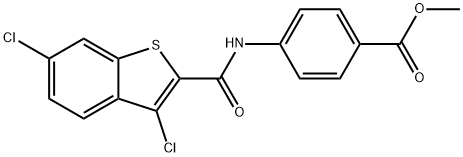 methyl 4-(3,6-dichlorobenzo[b]thiophene-2-carboxamido)benzoate Struktur