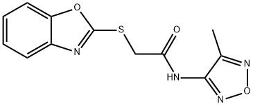 2-(1,3-benzoxazol-2-ylsulfanyl)-N-(4-methyl-1,2,5-oxadiazol-3-yl)acetamide Struktur