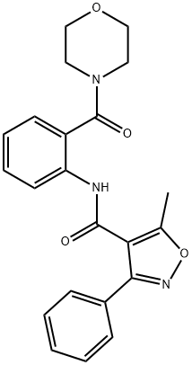 5-methyl-N-[2-(morpholin-4-ylcarbonyl)phenyl]-3-phenyl-1,2-oxazole-4-carboxamide Struktur