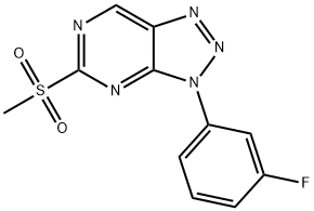 3H-1,2,3-Triazolo[4,5-d]pyrimidine, 3-(3-fluorophenyl)-5-(methylsulfonyl)- Struktur