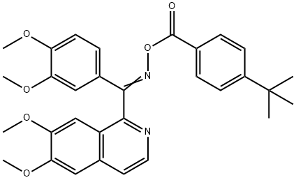 (Z)-(6,7-dimethoxyisoquinolin-1-yl)(3,4-dimethoxyphenyl)methanone O-(4-(tert-butyl)benzoyl) oxime Struktur