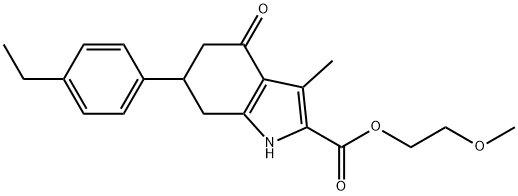 2-methoxyethyl 6-(4-ethylphenyl)-3-methyl-4-oxo-4,5,6,7-tetrahydro-1H-indole-2-carboxylate Struktur