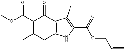 2-allyl 5-methyl 3,6-dimethyl-4-oxo-4,5,6,7-tetrahydro-1H-indole-2,5-dicarboxylate Struktur