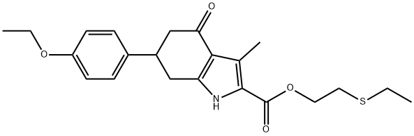 2-(ethylthio)ethyl 6-(4-ethoxyphenyl)-3-methyl-4-oxo-4,5,6,7-tetrahydro-1H-indole-2-carboxylate Struktur