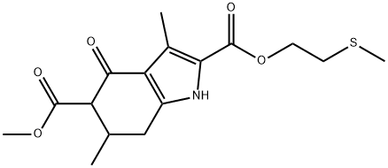 5-methyl 2-(2-(methylthio)ethyl) 3,6-dimethyl-4-oxo-4,5,6,7-tetrahydro-1H-indole-2,5-dicarboxylate Struktur