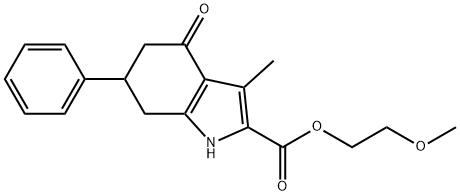 2-methoxyethyl 3-methyl-4-oxo-6-phenyl-4,5,6,7-tetrahydro-1H-indole-2-carboxylate Struktur