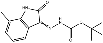 tert-butyl 2-(7-methyl-2-oxoindolin-3-ylidene)hydrazinecarboxylate Struktur