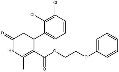 2-phenoxyethyl 4-(2,3-dichlorophenyl)-2-methyl-6-oxo-1,4,5,6-tetrahydropyridine-3-carboxylate Struktur